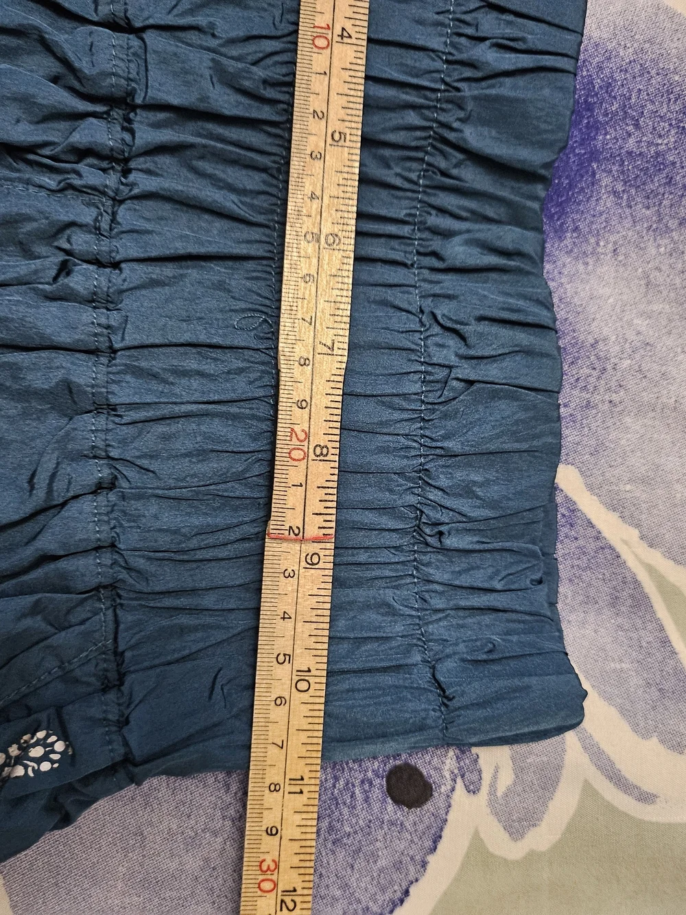 Free People High-Waist Indigo Smocked Shorts